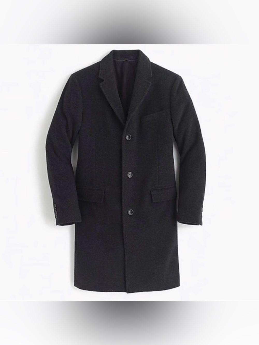 J. Crew Ludlow Wool Cashmere Topcoat Men’s Three Buttons Charcoal Gray Business